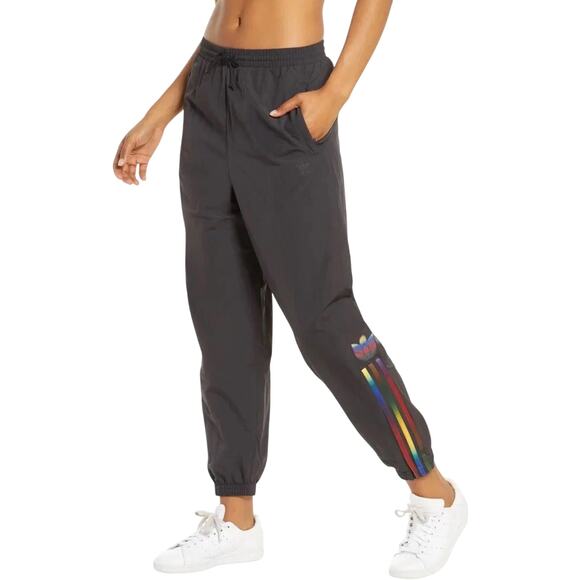 Adidas Originals Women's Adicolor Rainbow Stripe Track Pants Joggers Medium - Picture 4 of 14